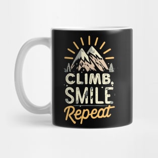Free Climbing Boulderer Mountain Rock Bouldering Climber Gym Retro Mug